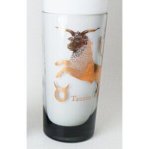Vintage Horoscope Taurus Cocktail Drinking Glass Highball Tumbler Barware